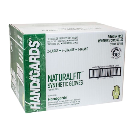 Handgards Handgards Naturalfit Powder Free Extra Large Synthetic Glove, PK1000 304362134